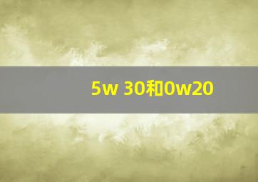 5w 30和0w20